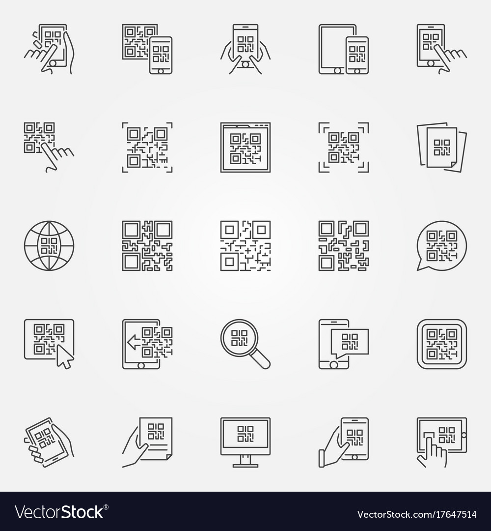 Qr code icons set collection of quick