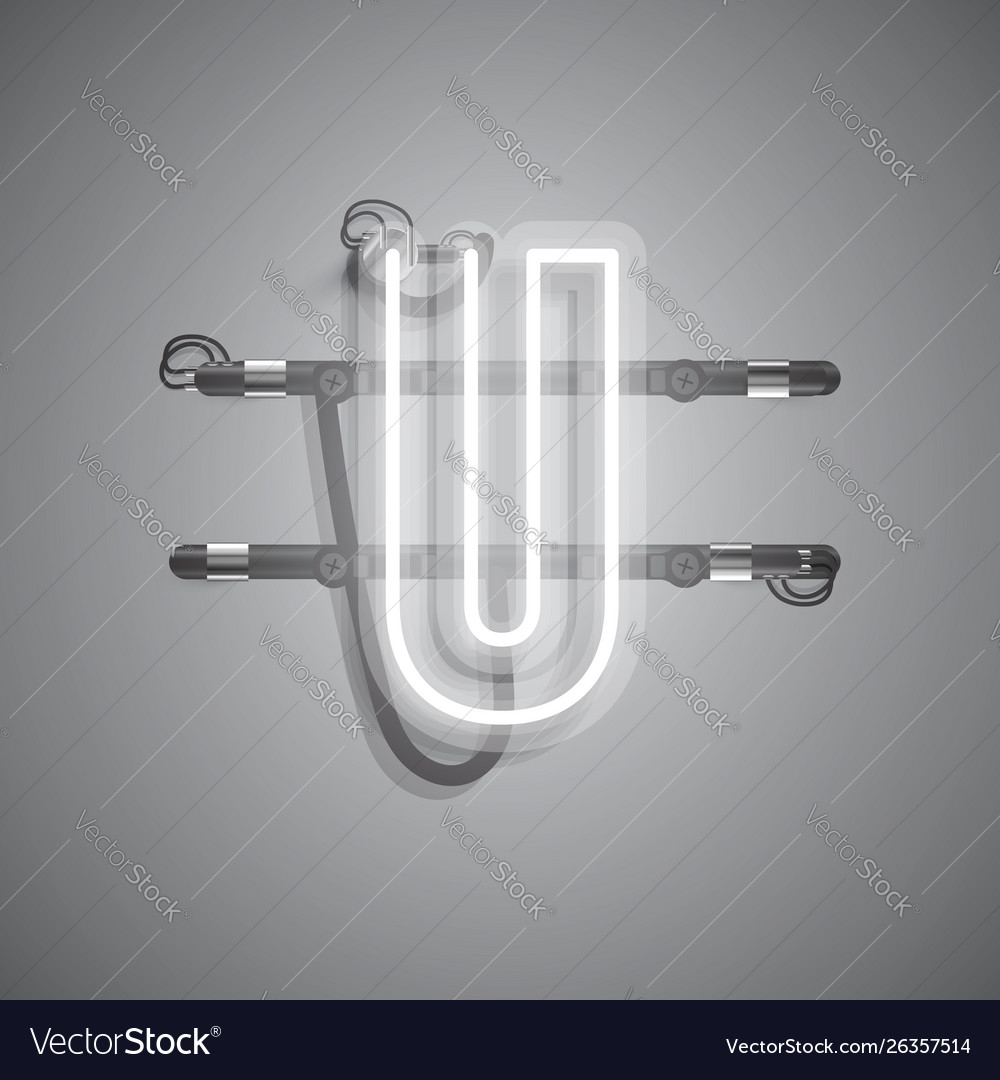 Realistic neon character with wires and console Vector Image Realistic neon character with wires and console