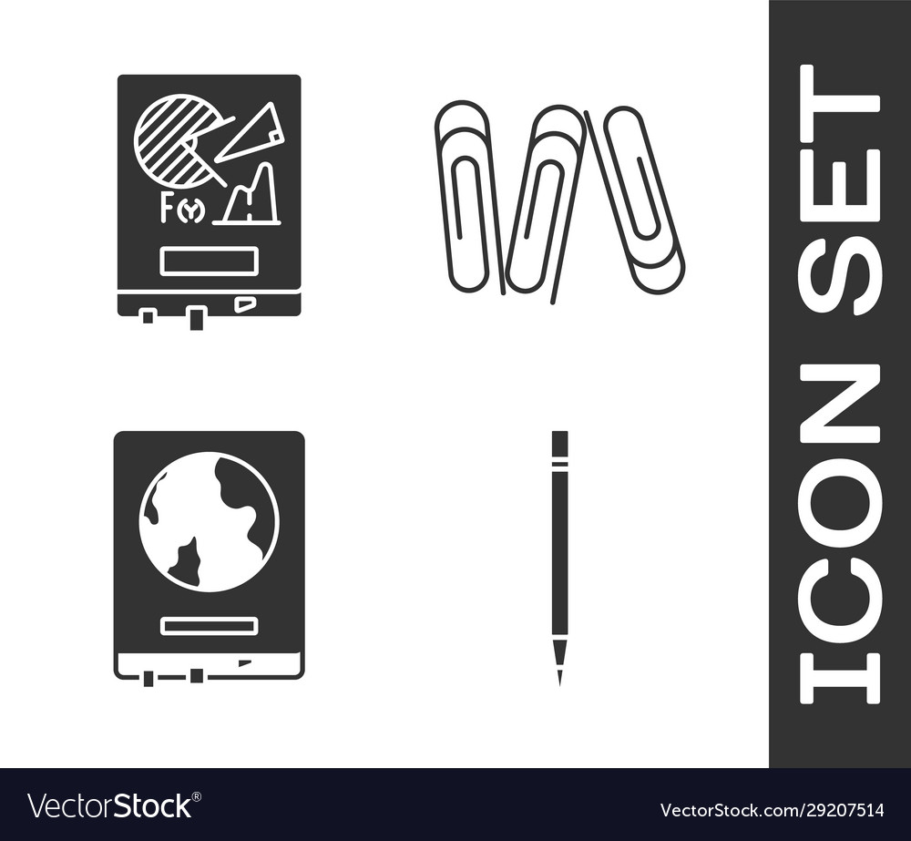 Set pencil with eraser board graph chart