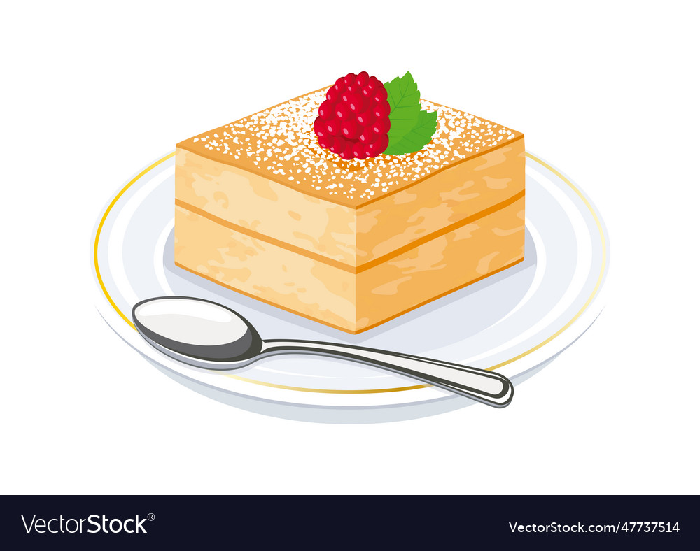 Sponge cake with raspberry icon Vector Image Sponge cake with raspberry icon