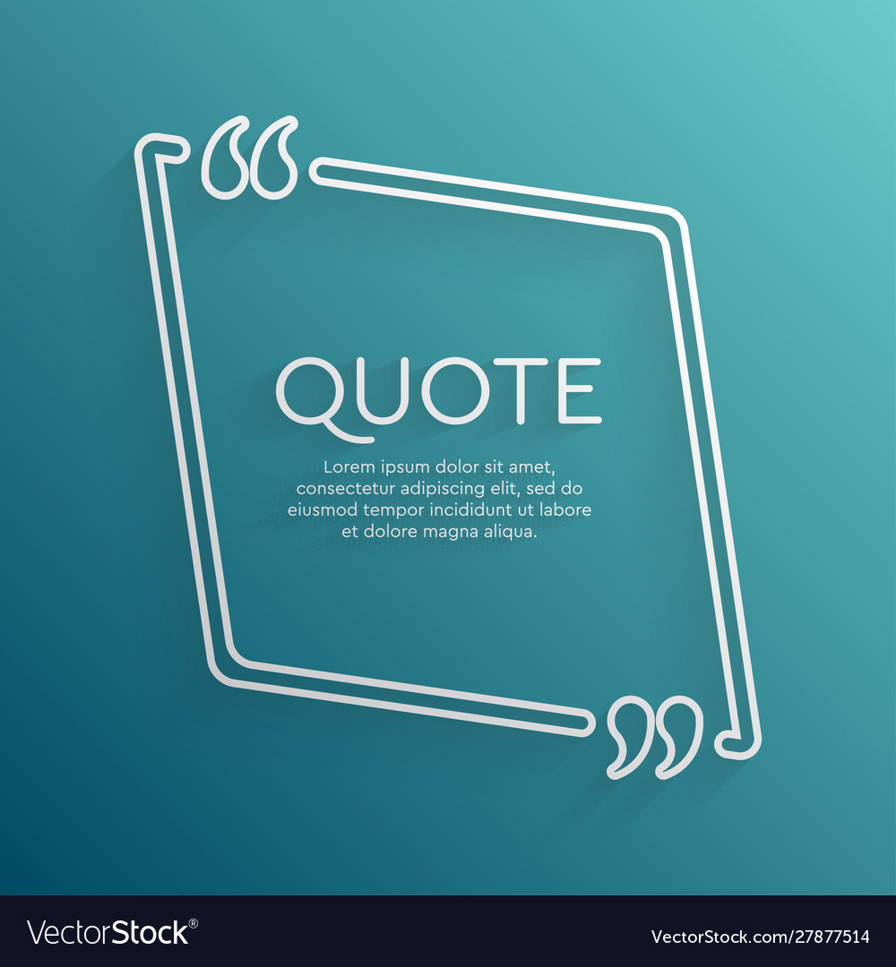Template a creative quote bracket rhombus vector image Template a creative quote bracket rhombus