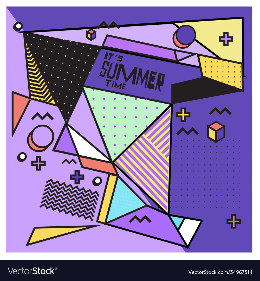 Triangle geometric forms for summer design event vector image Triangle geometric forms for summer design event