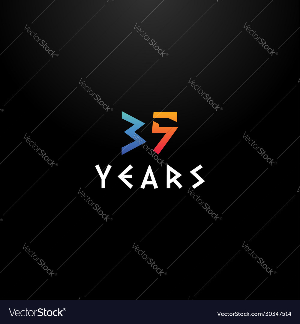 Unique gradient number anniversary design