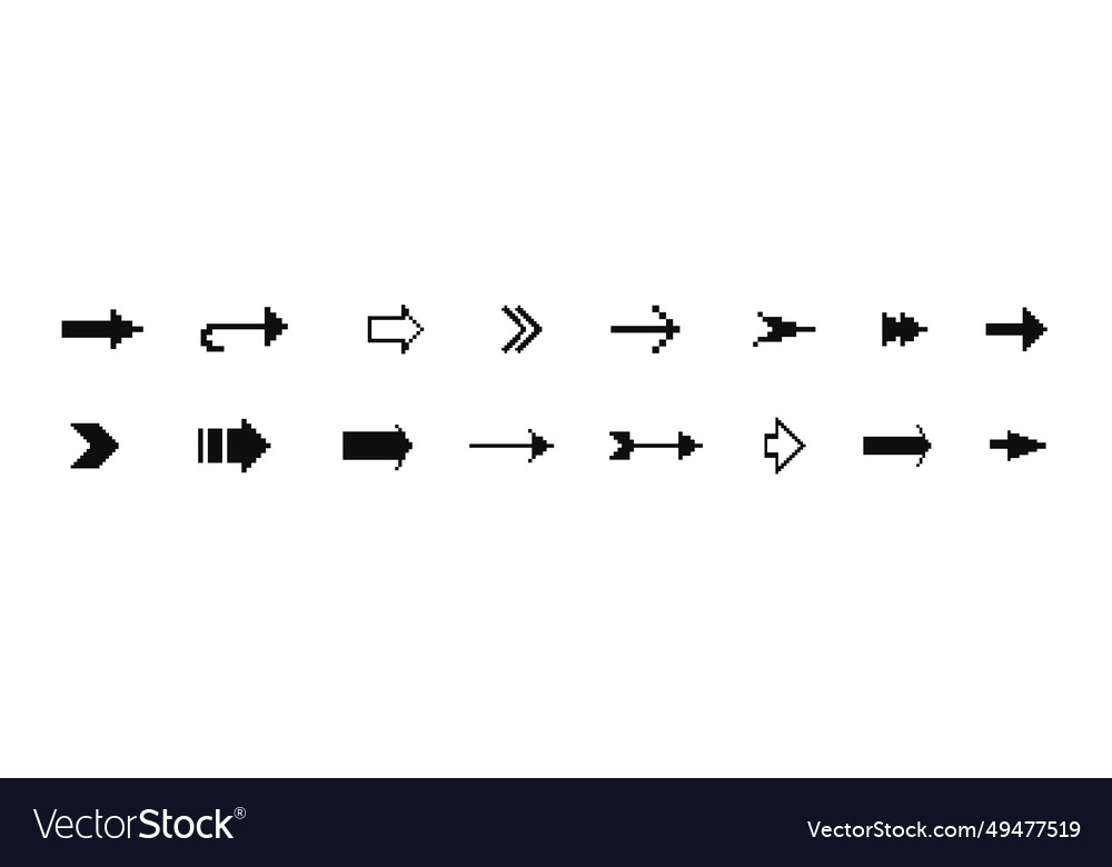 8 bit arrow icon pixel retro arcade game