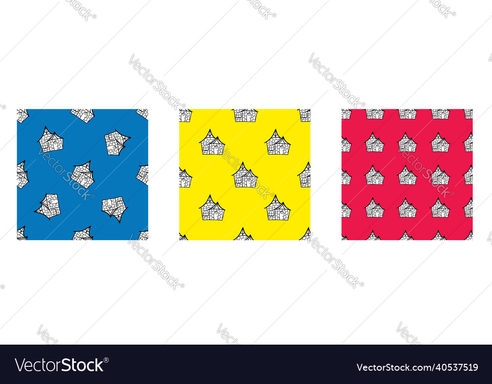 A set of seamless patterns from black