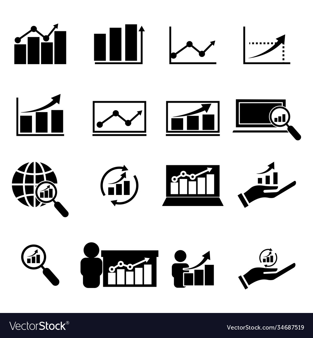 Analyst set icon design template vector image Analyst set icon design template