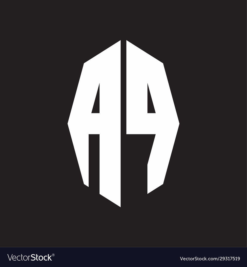 Ap logo monogram with octagonal ribbon style