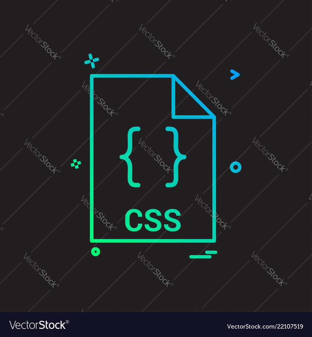 Css file extension format icon design Vector Image Css file extension format icon design