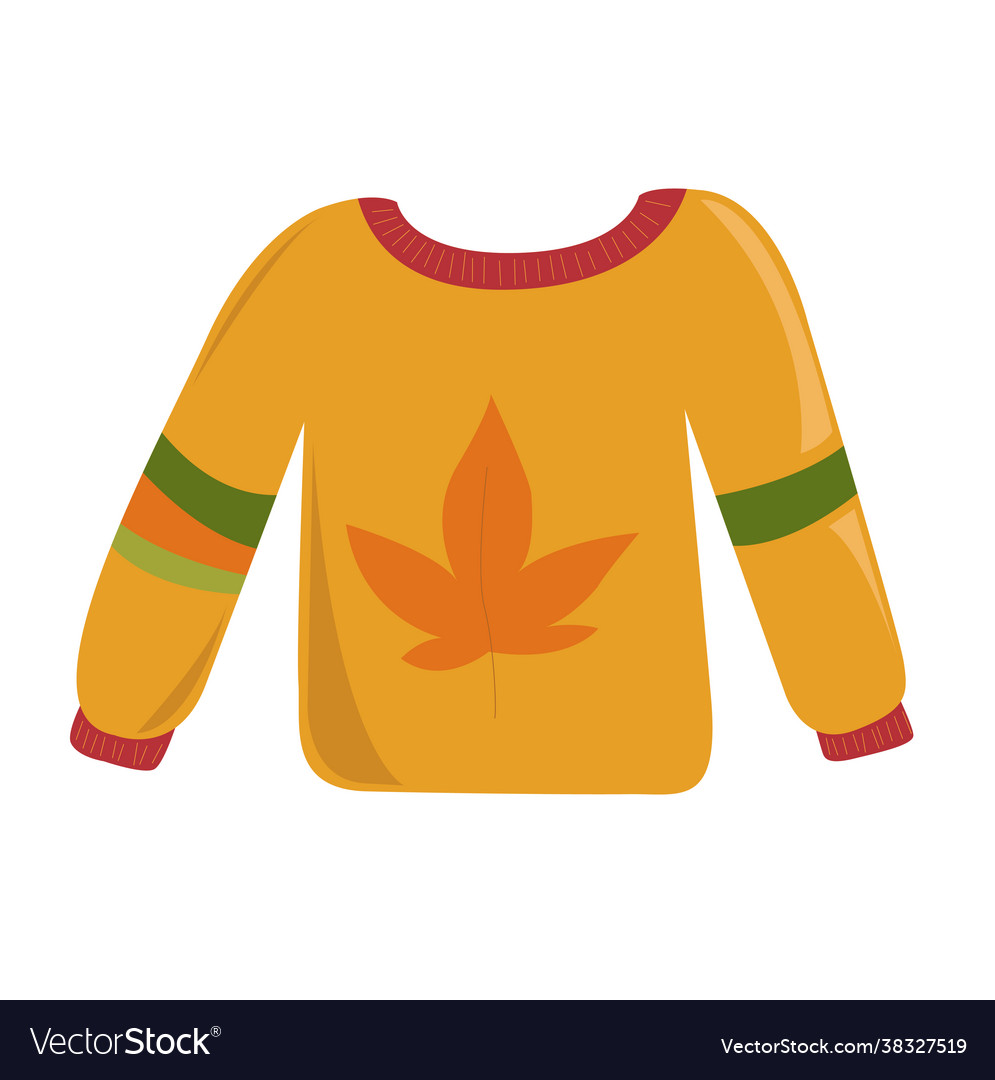 Cute autumn sweater icon in cartoon style isolated vector image Cute autumn sweater icon in cartoon style isolated