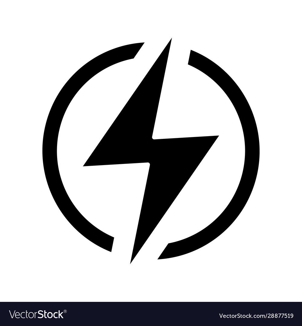 Electric power sign glyph icon Royalty Free Vector Image