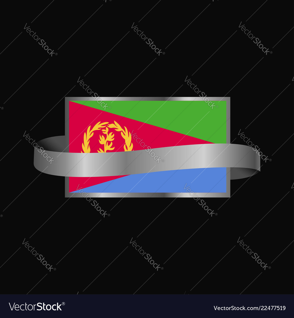 Eritrea flag ribbon banner design