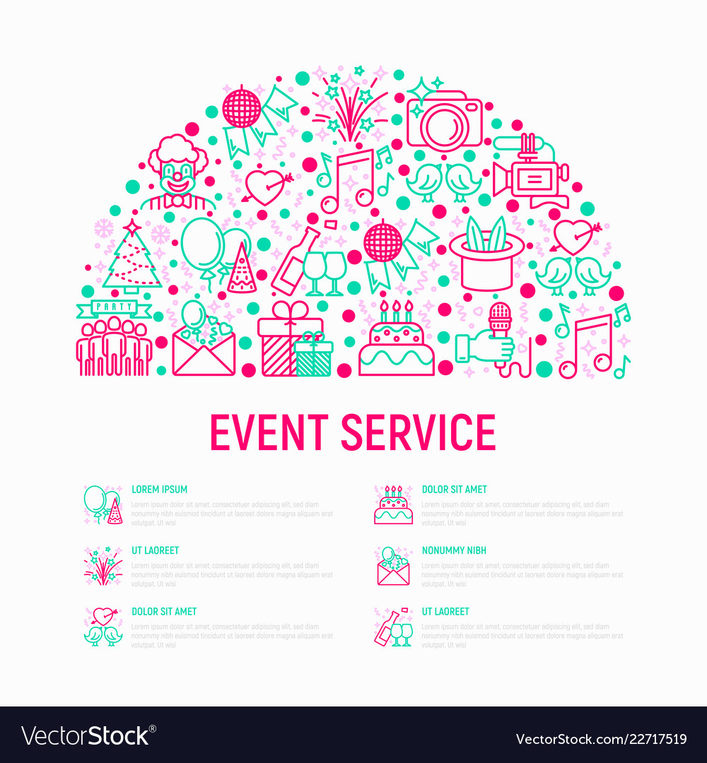 Event services concept in half circle