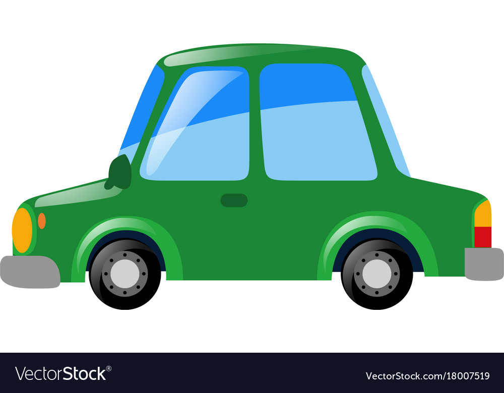 Green car on white background Royalty Free Vector Image