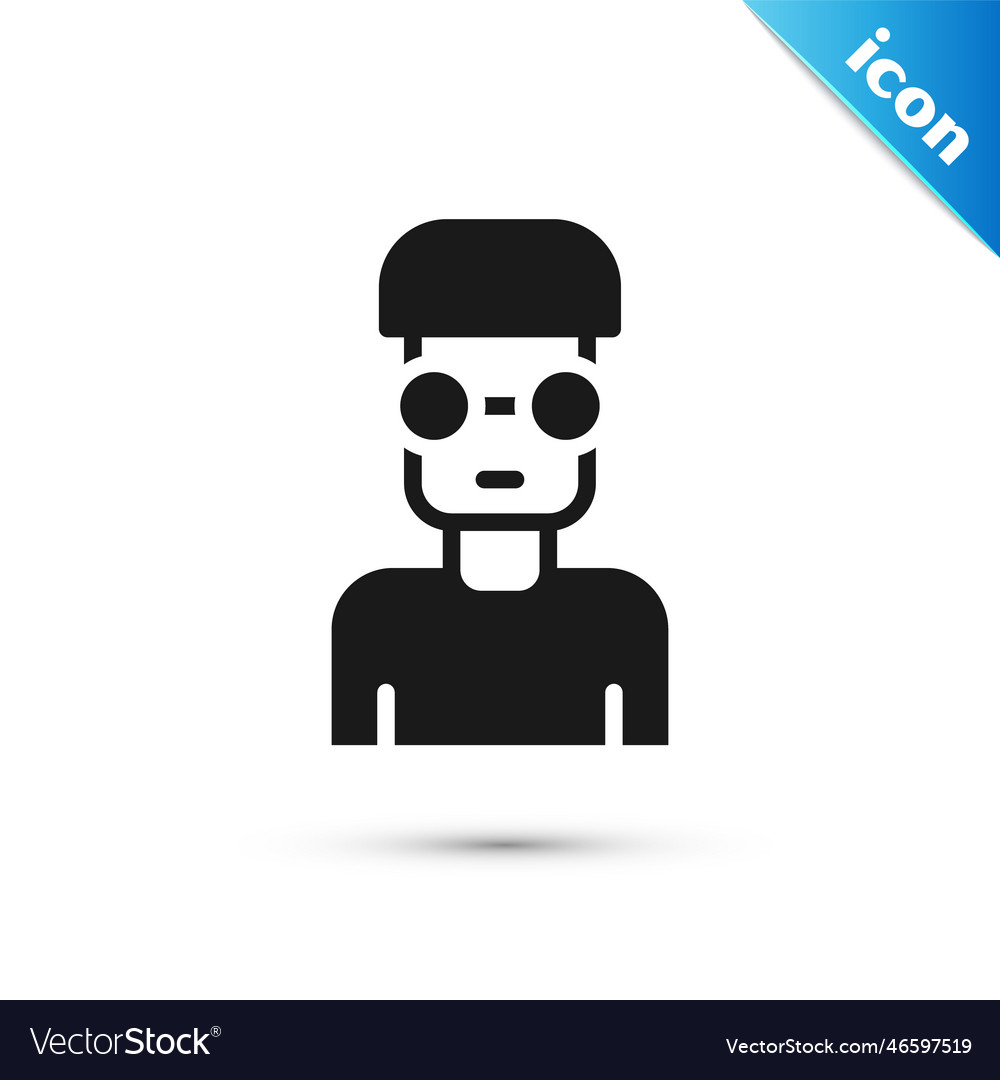 Grey nerd geek icon isolated on white background