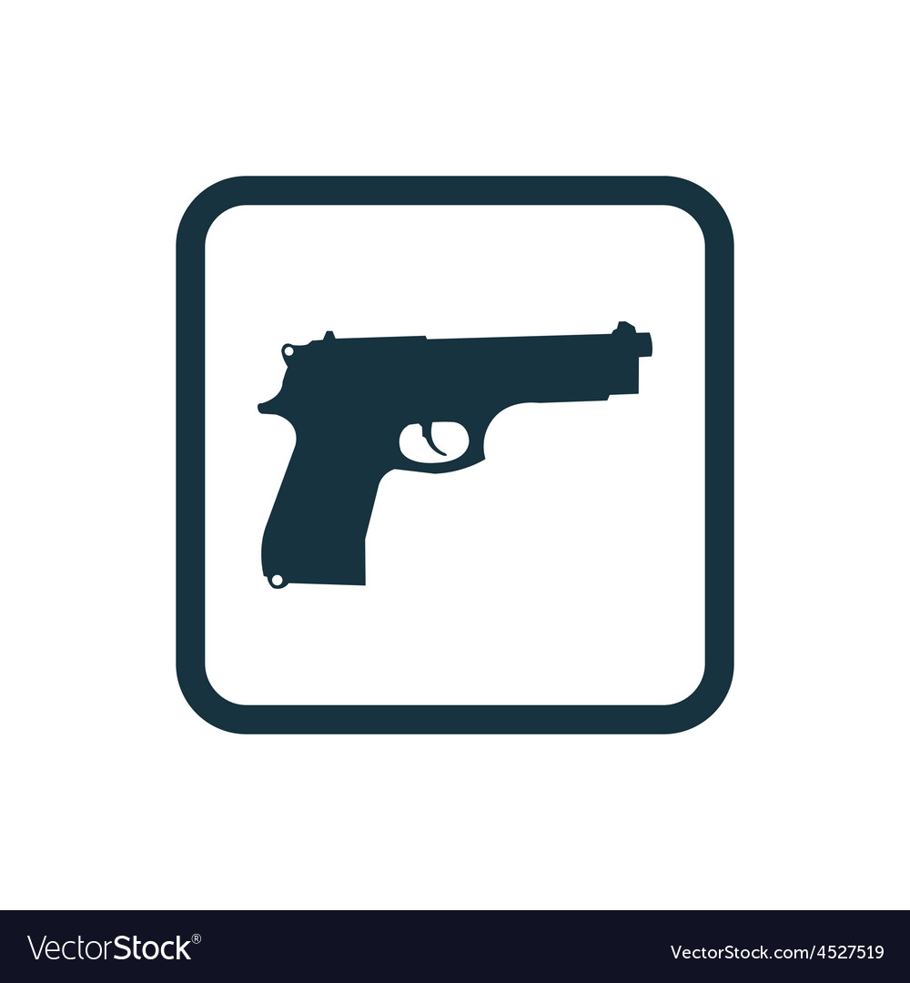 Gun icon rounded squares button