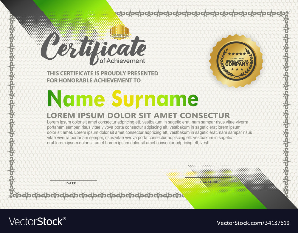 Modern certificate template with diagonal