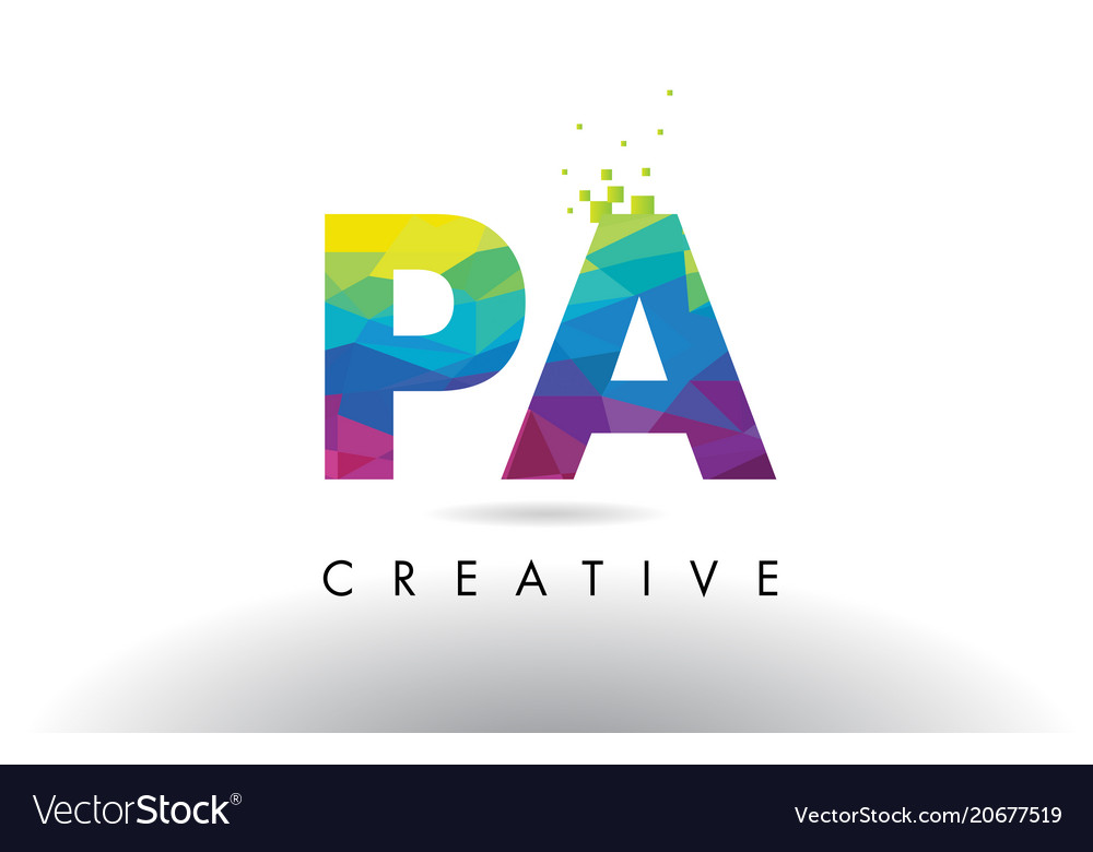 Pa p a colorful letter origami triangles design Vector Image