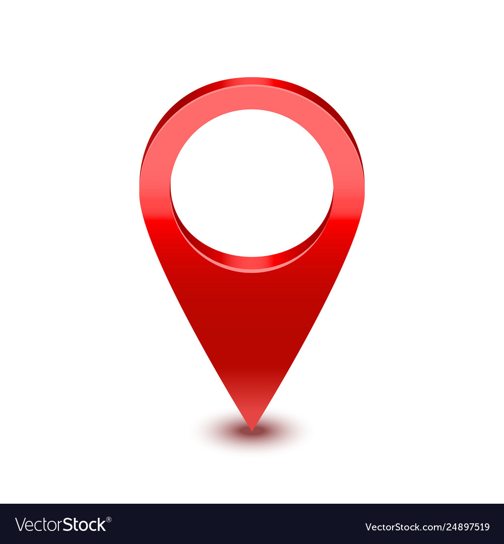 Realistic detailed 3d red map pointer pin