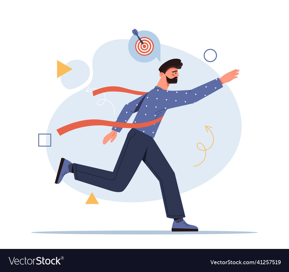 Running to target vector image Running to target