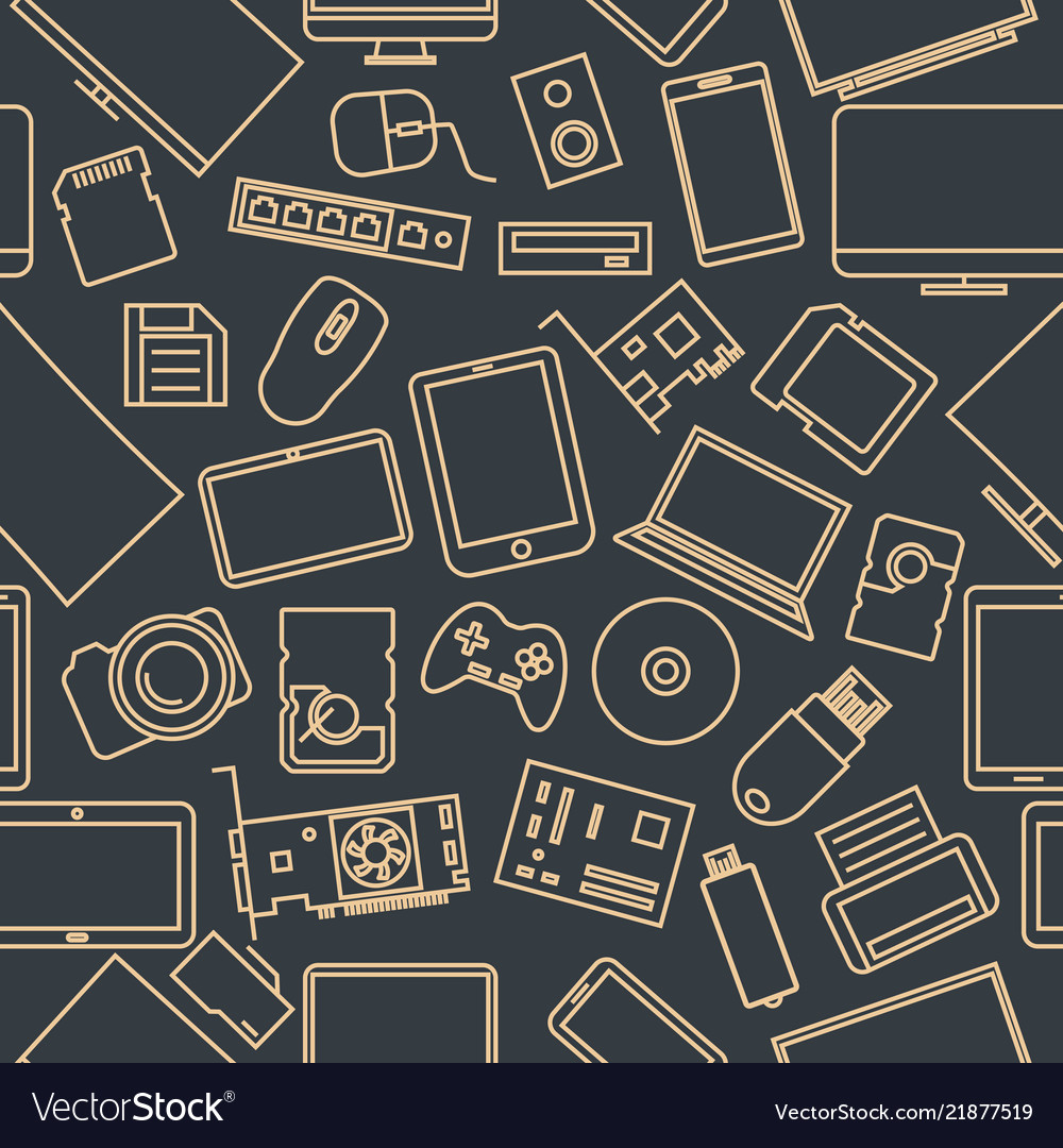Seamless pattern from a set of computer vector image Seamless pattern from a set of computer