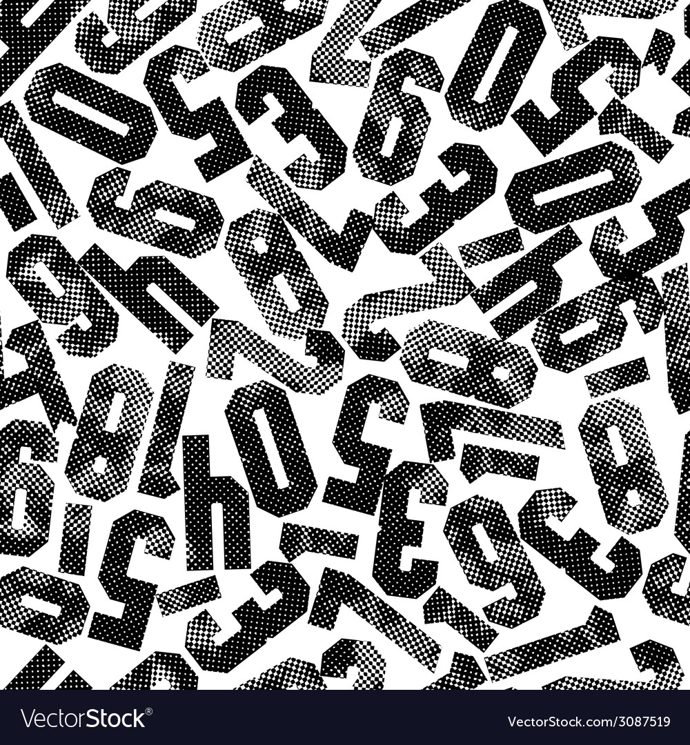Seamless pattern with numbers textured print