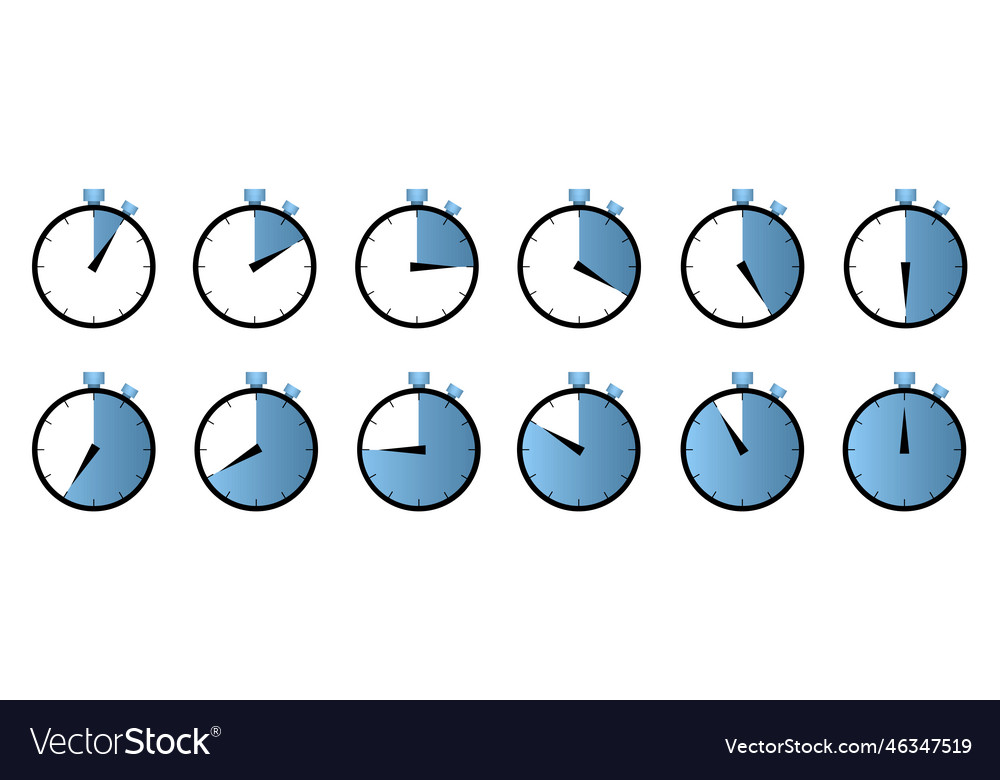 Set of clock timer icon
