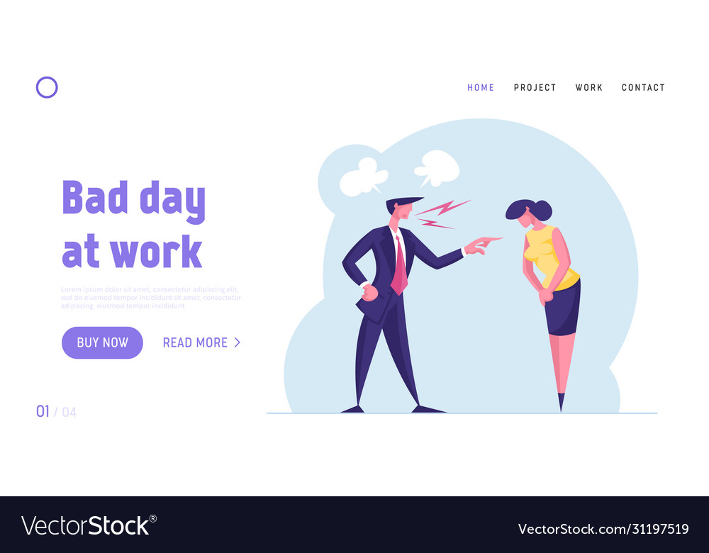 Stress situation in office landing page template Vector Image