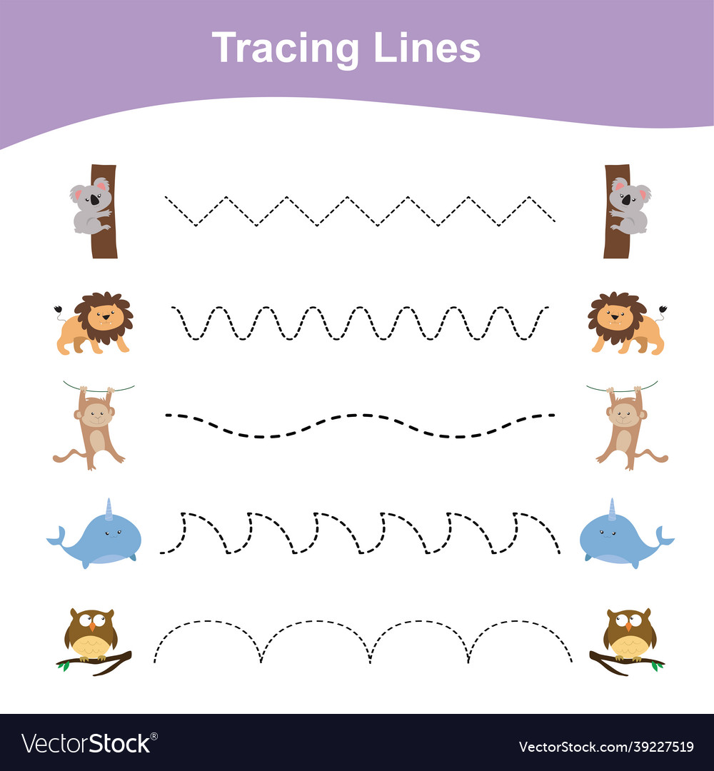 Tracing lines game animals edition
