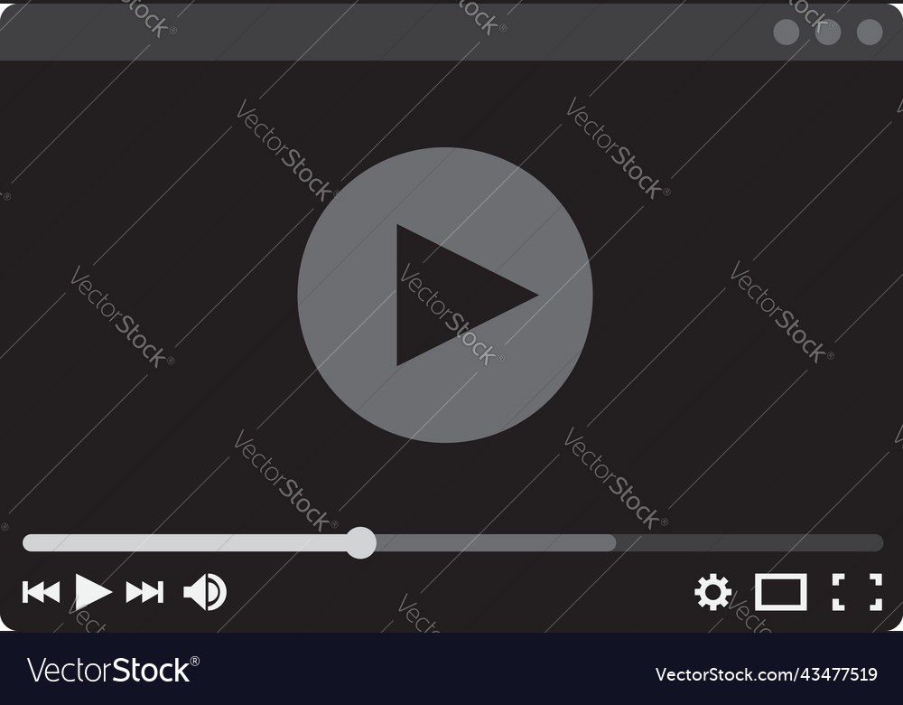Video player ui ux web design template vector image Video player ui ux web design template