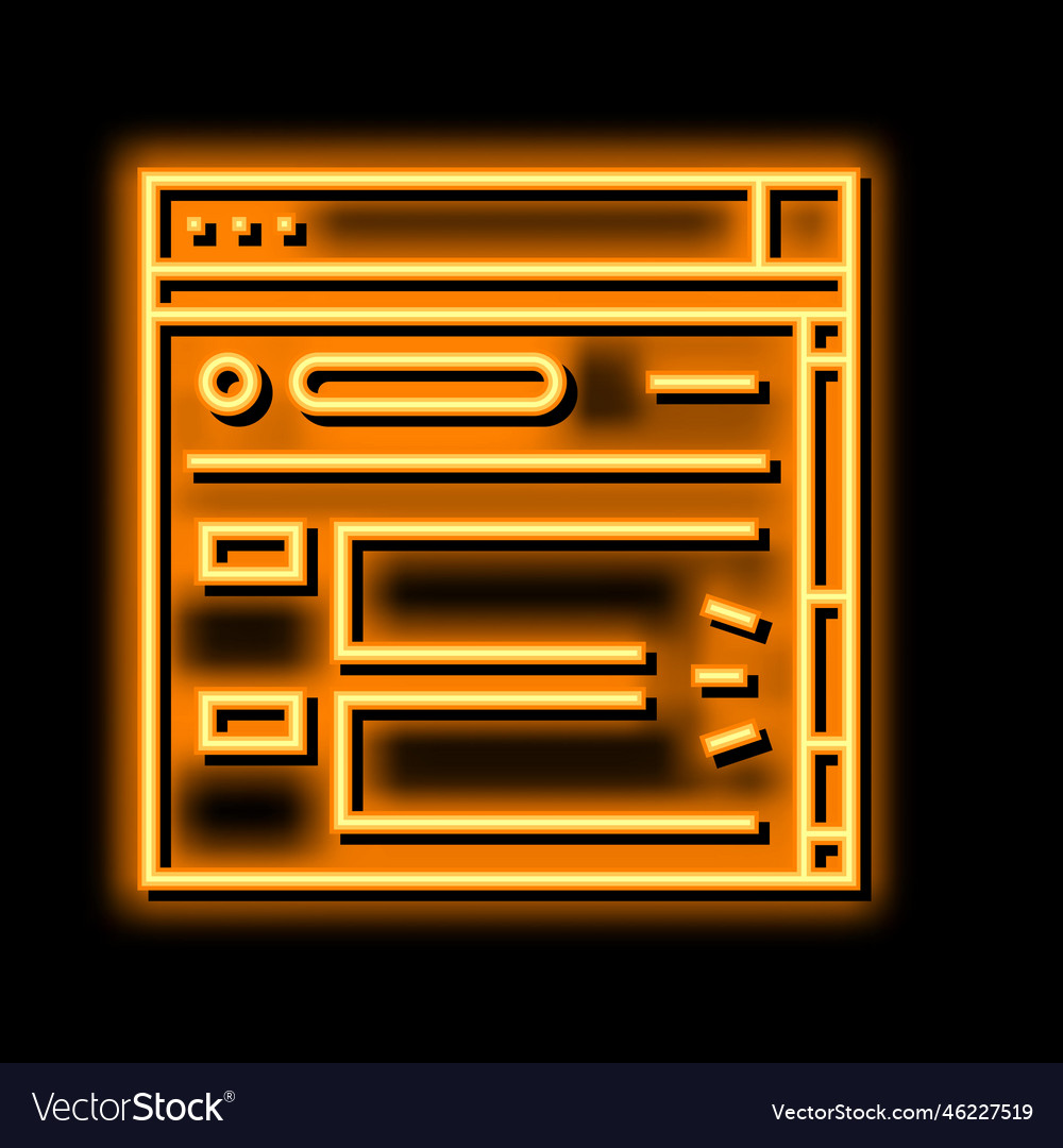 Web page scroll neon glow icon vector image Web page scroll neon glow icon