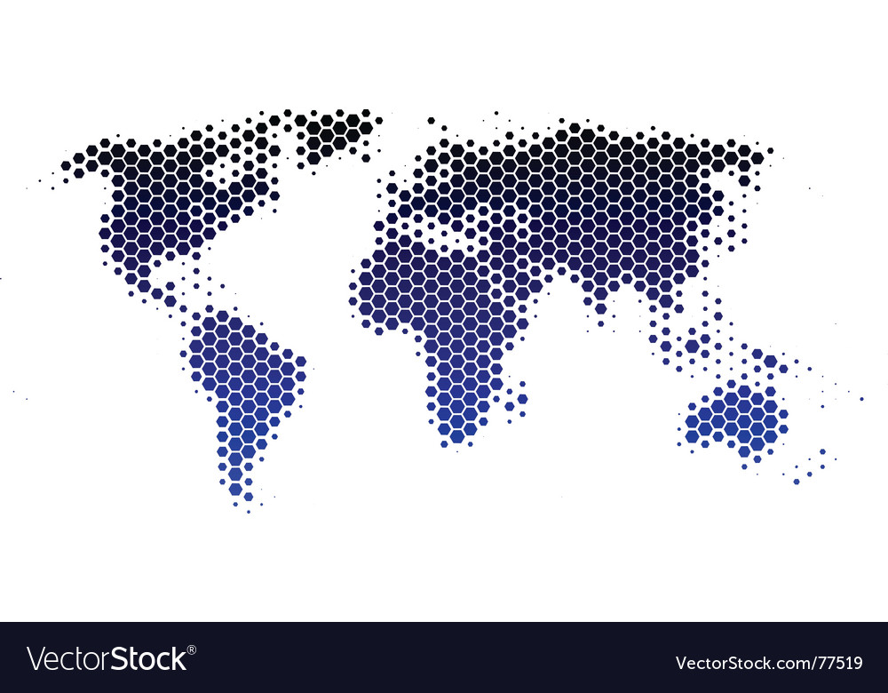 Weltkarte in hexagons