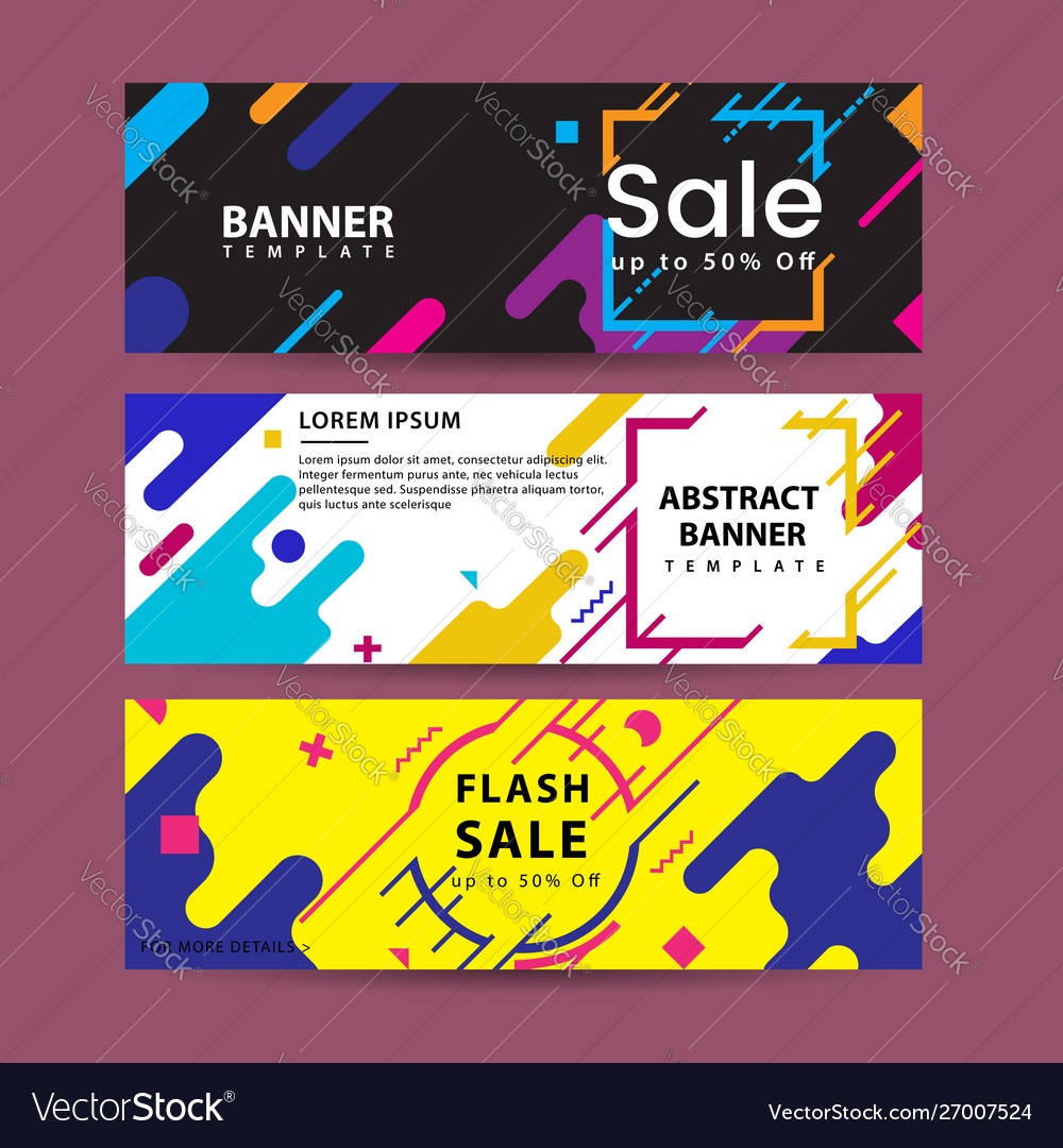 Abstract motion banners colorful geometric shapes Vector Image