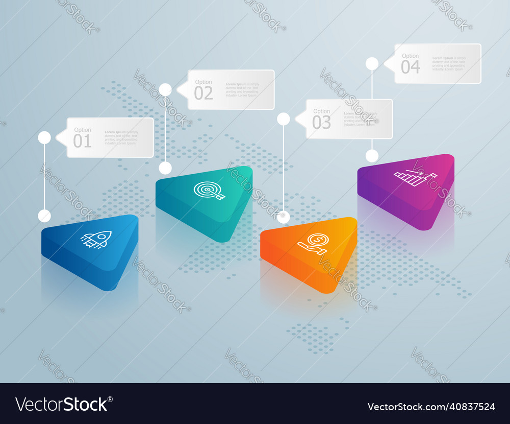 Abstract triangle isometric infographic element