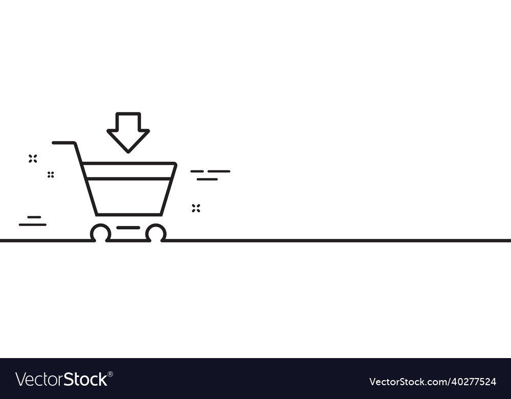 Add to shopping cart line icon online buying