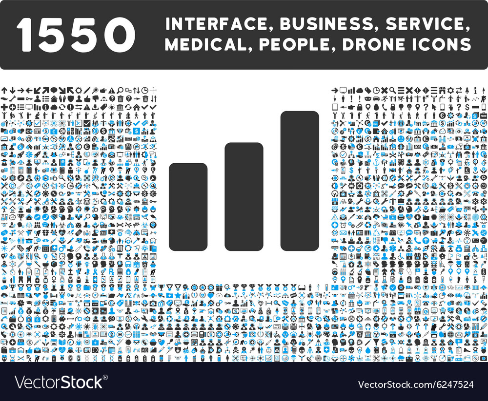 Bar chart increase icon and more interface