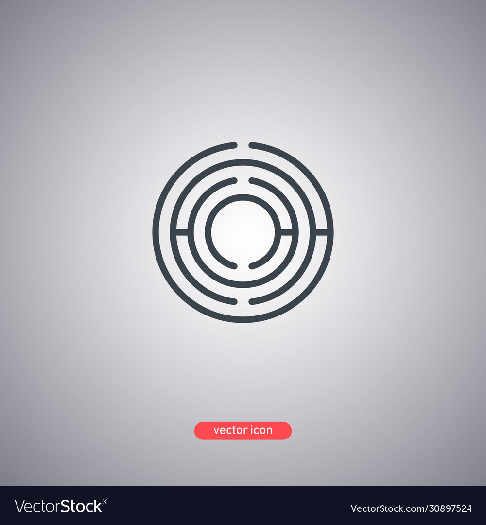 Black maze icon minimalistic modern style