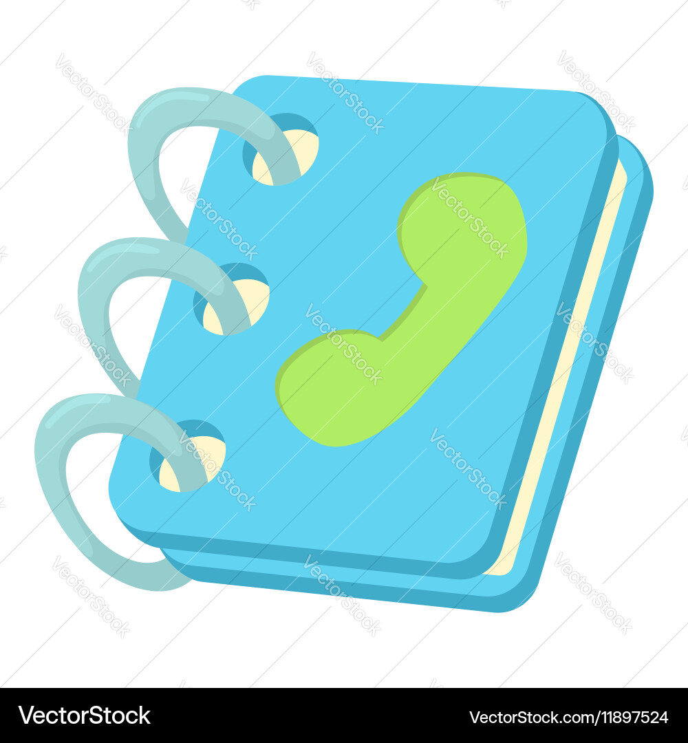 Blue address book icon cartoon style Royalty Free Vector