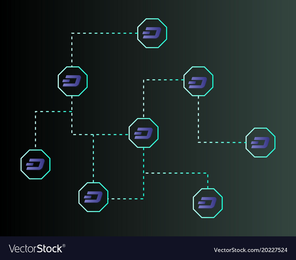 Dash blockchain technology on dark background