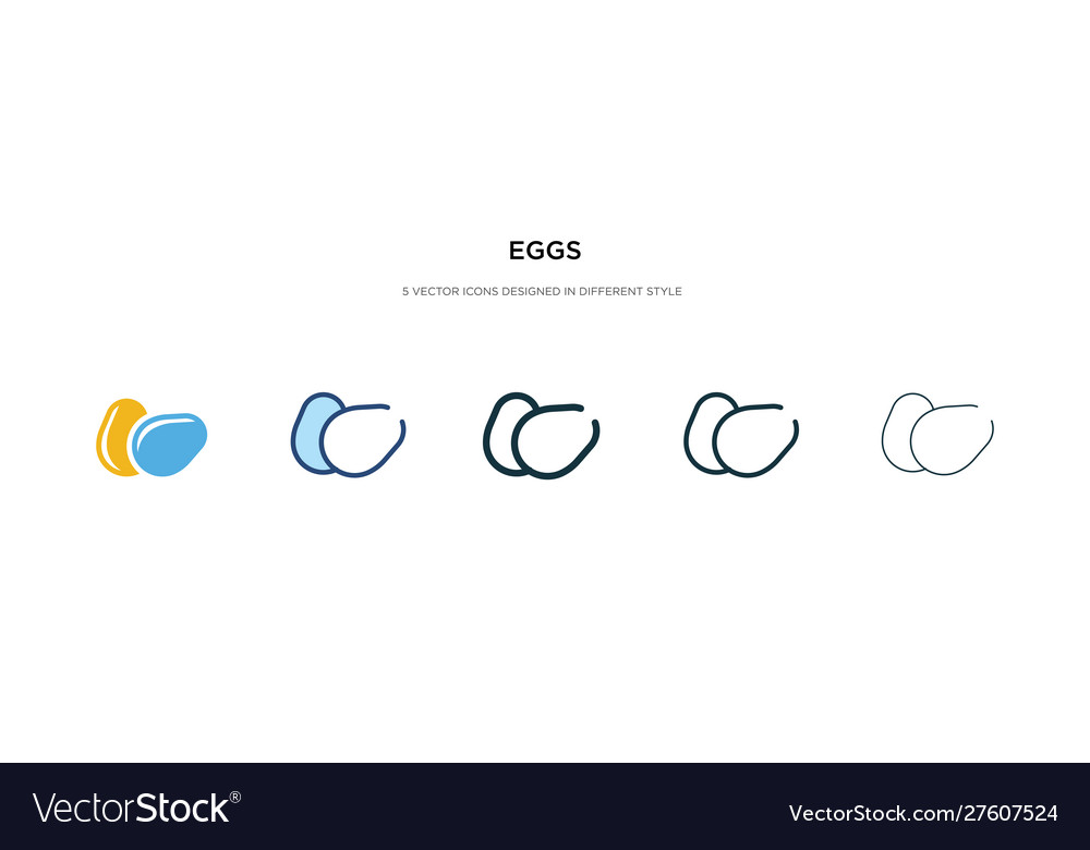 Eggs icon in different style two colored vector image Eggs icon in different style two colored