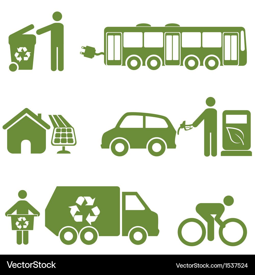 Environment icons set Royalty Free Vector Image
