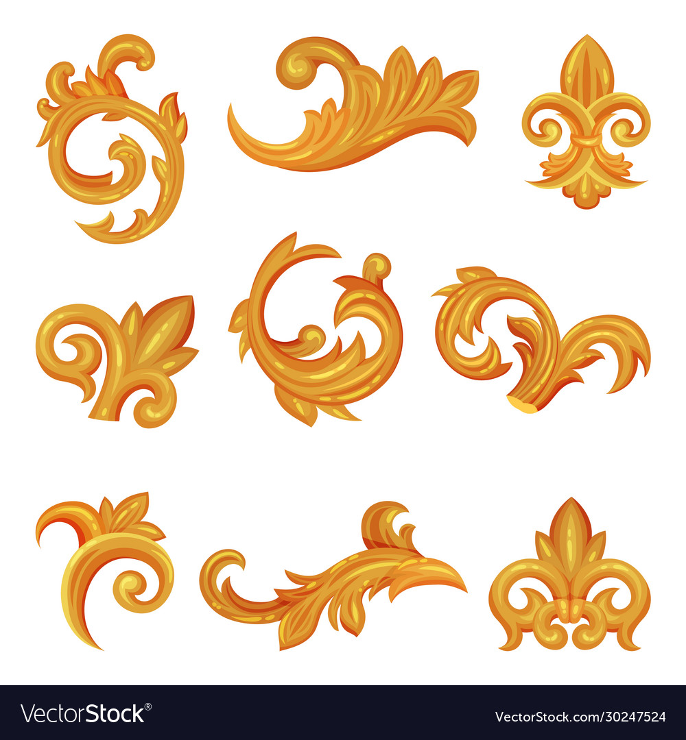 Golden Scroll & Monogram Set