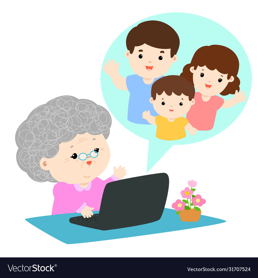 grandmother-have-a-video-call-chat-with-her-family