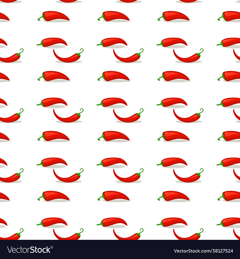 Hot chilli pepper pattern red on white Royalty Free Vector