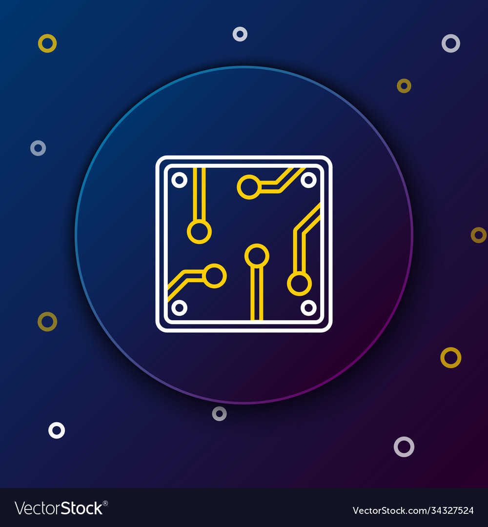 Line processor icon isolated on blue background