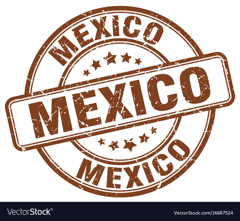 Mexico brown grunge round vintage rubber stamp