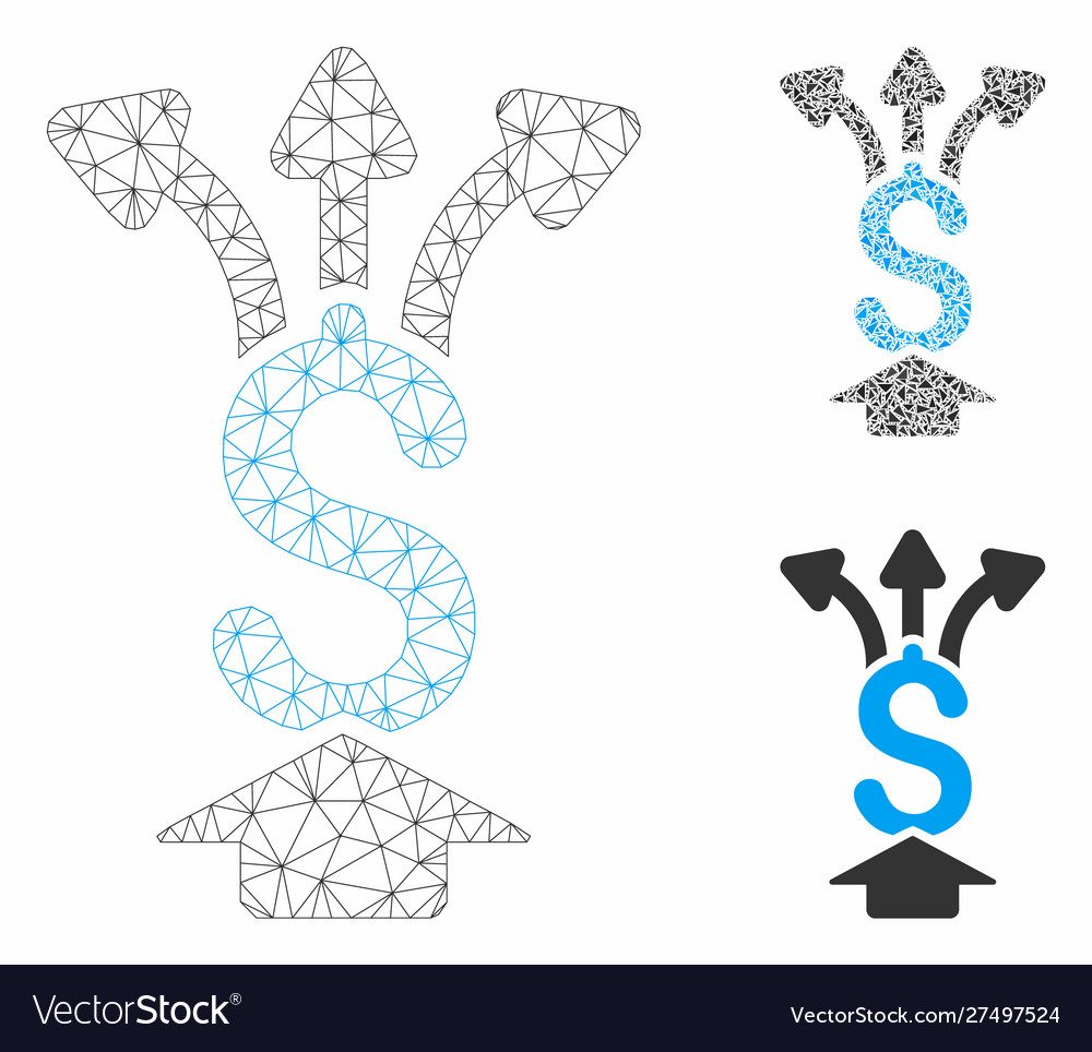 Share money mesh 2d model and triangle