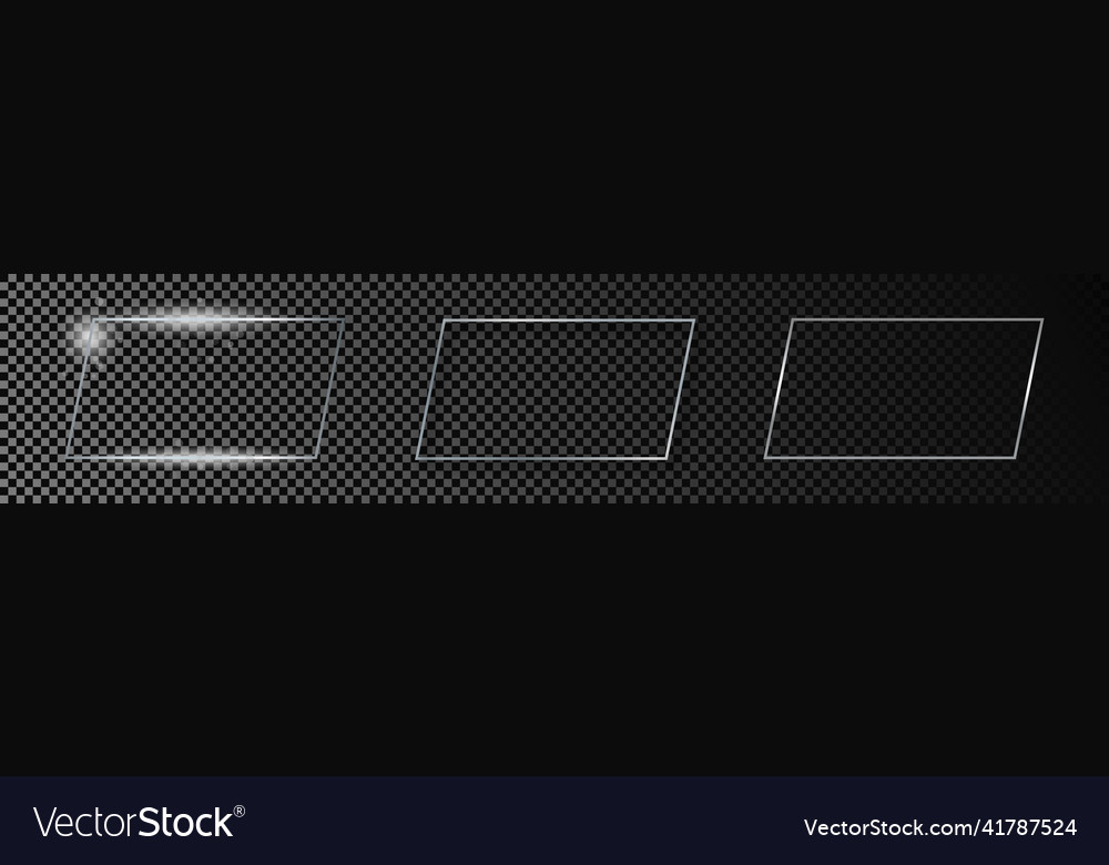 Silver glowing rectangular shape frame vector image Silver glowing rectangular shape frame