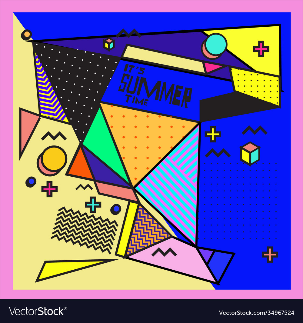 Triangle geometric forms for summer design event vector image Triangle geometric forms for summer design event
