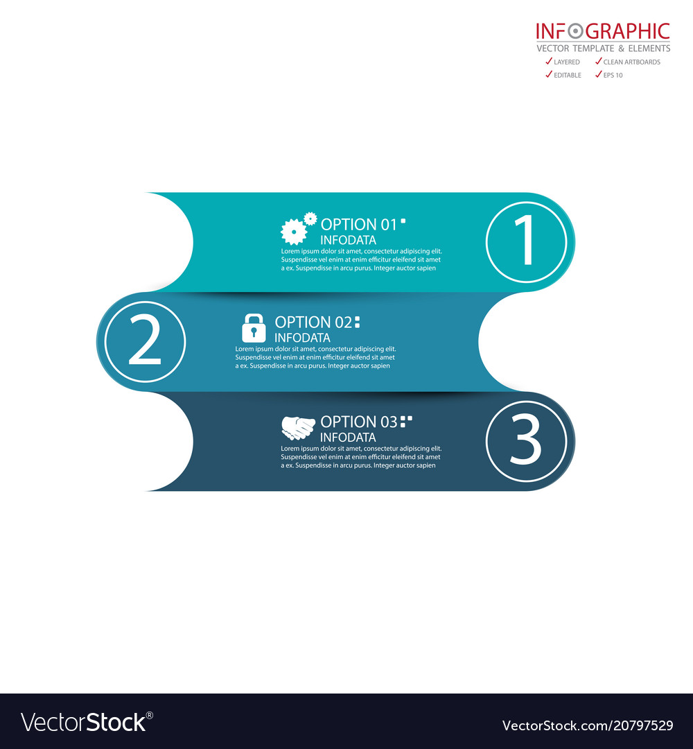 Abstract element infographics 3 option design Vector Image Abstract element infographics 3 option design