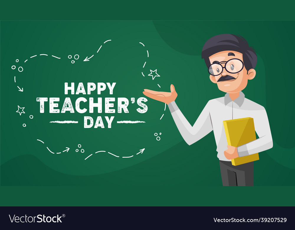 Banner design of happy teachers day Royalty Free Vector